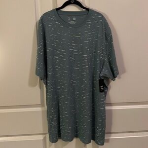 NWT Xersion Mens Crew Neck Short Sleeve T-Shirt Mens 2XL Light Blue Dash